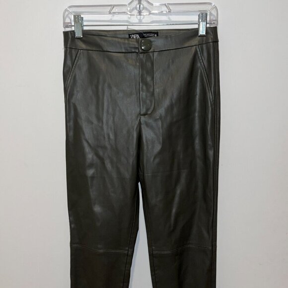 Zara Womens Faux Leather Skinny Pants Size Small - Picture 2 of 10